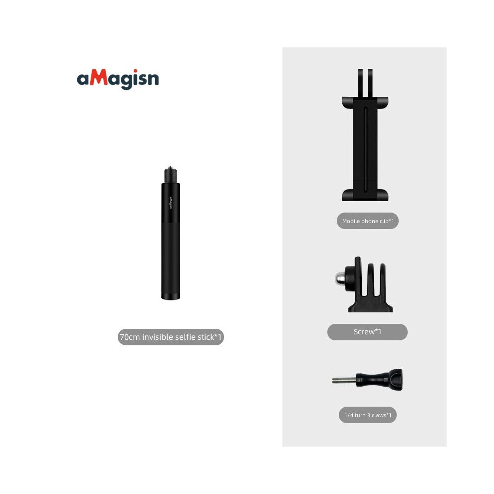 (A-70Cm B Set) 70Cm/1.2M/3M Straight Pull Invisible Selfie Stick For Insta360/Gopro/Dji Action Camera Portable Handheld Extension Pole 4855008108984