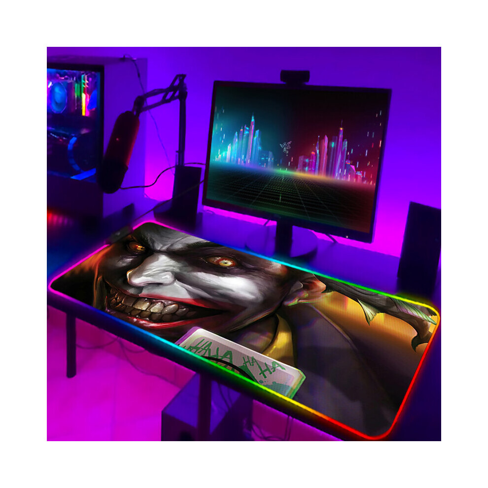 Photos - Other for Computer  Backlight Gaming Mouse Mat With Wire RgbMousepad Joker Luminous Gamer Keyboard Pad Desk Protector C(a-GB000374 400x900x3mm)