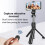 (a-White) 3 in 1 Wireless Bluetooth Selfie Stick Foldable Mini Tripod Expandable Monopod with Remote Control for iPhone IOS Android 5