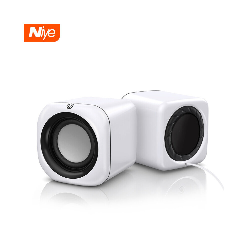 (A-A1) Usb Wired Speakers Mini Computer Speaker 4D Stereo Sound Surround Loudspeaker For Pc Laptop Notebook Not Bluetooth Loudspeakers White 4851195391772