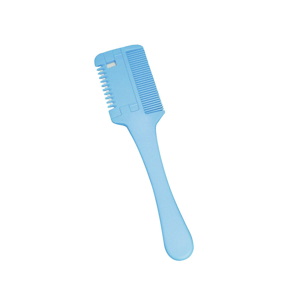 Dechoicelife Unisex Blue (A-) Multifunction Haircut Comb Double Sided Wide Tooth Hairdressing Comb With Blade Barber Thinning Straightener Hair Styling Tools