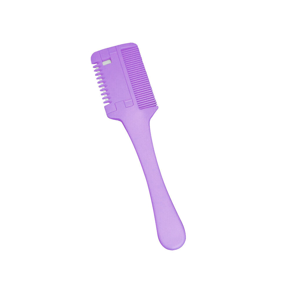 Dechoicelife Unisex Purple (A-) Multifunction Haircut Comb Double Sided Wide Tooth Hairdressing Comb With Blade Barber Thinning Straightener Hair Styling Tools