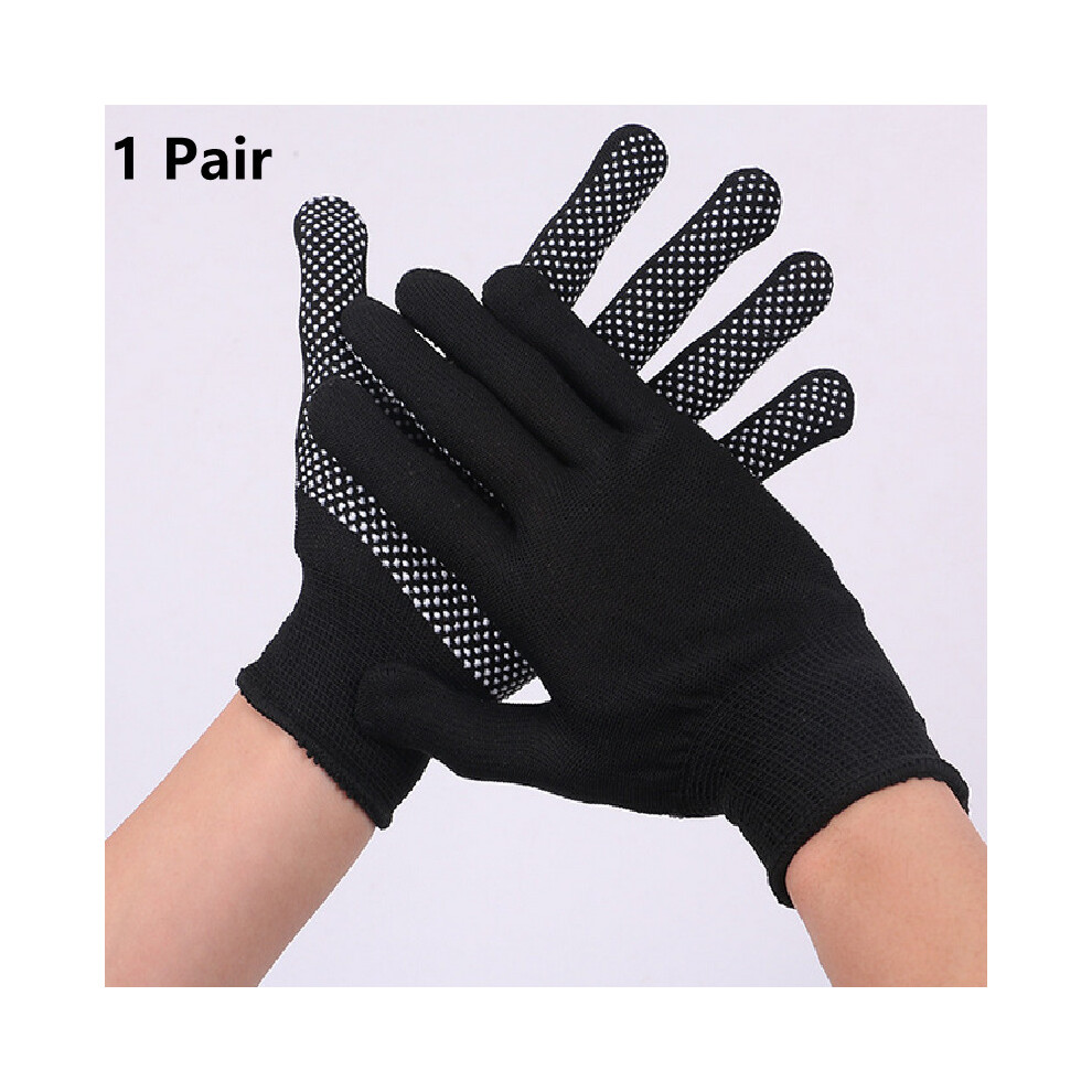 Dechoicelife Black (A-1Pair) Heat Resistant Three Fingers Glove Hair Straightener Curling Hairdressing 3 Finger Gloves Hair Styling Tools