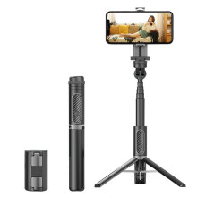 (a-BlackGrey) Stabilizer Integrated Camera Selfie Stick Video Shooting Vlog Anti-shake Stabilization Tripod Sports Bluetooth Handheld Gimbal
