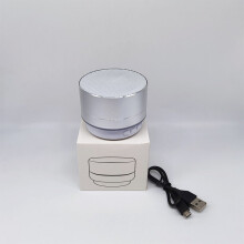 (a-Silver) Universal Wireless Bluetooth Speaker Portable Mini Speaker Outdoor Noise Reducting Music Sound Box Aluminum Alloy Small Soundbar