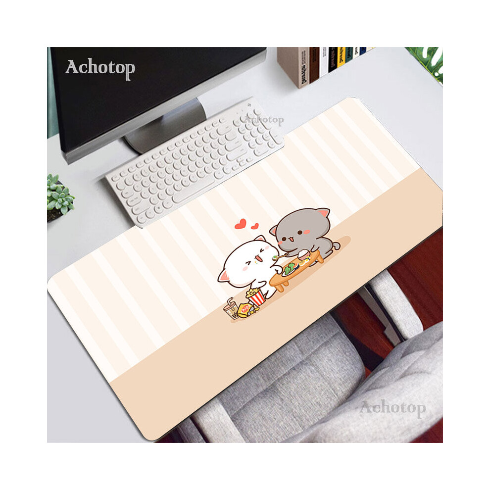 (A-Coffee 400X700x2mm) Mochi Cat Mouse Pad Cute Gaming Accessories Desk Mat Pc Gamer Keyboard Mouse Mats Kawaii Deskmat Laptop Mousepad Rug Xxl Peach 4855357805350