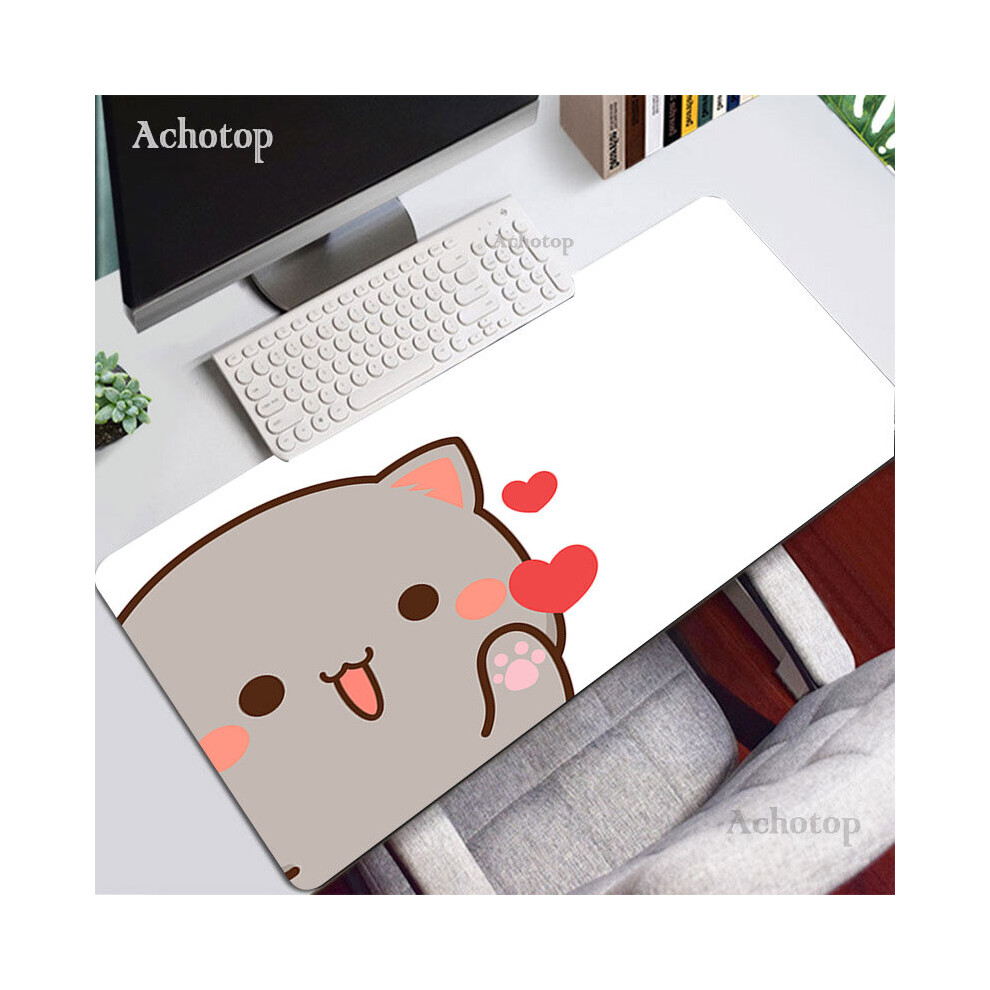 (A- 400X900x4mm) Mochi Cat Mouse Pad Cute Gaming Accessories Desk Mat Pc Gamer Keyboard Mouse Mats Kawaii Deskmat Laptop Mousepad Rug Xx Sky Blue/Peach 4855357806692