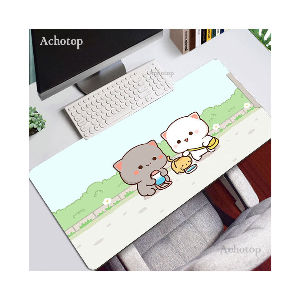 (A-Wa00231 550X1000x3mm) Mochi Cat Mouse Pad Cute Gaming Accessories Desk Mat Pc Gamer Keyboard Mouse Mats Kawaii Deskmat Laptop Mousepad Rug Xx Peach 4855357806845