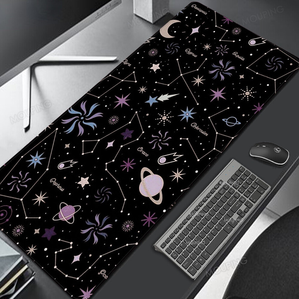 (A-2 700X300x3mm) Space Mat Mechanical Keyboard Aesthetic Mouse Pad Liquid Anime Accessories Gamer Mousepad Desk Mat Personalized 90 Black/Purple 4855357765593