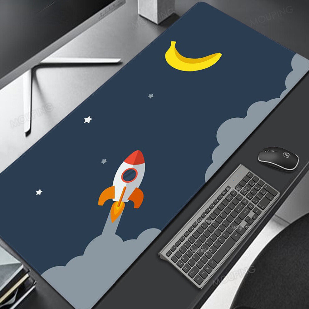 (A-13 800X300x2mm) Space Mat Mousepad Mechanical Keyboard Anime Mouse Pad Company Kawaii Cute Desk Mat 900X400 Gamer Carpet Desk Protector Black 4855357763568