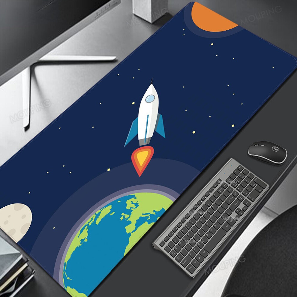 (A-3 800X400x3mm) Space Mat Mousepad Mechanical Keyboard Anime Mouse Pad Company Kawaii Cute Desk Mat 900X400 Gamer Carpet Desk Protector Black 4855357763933