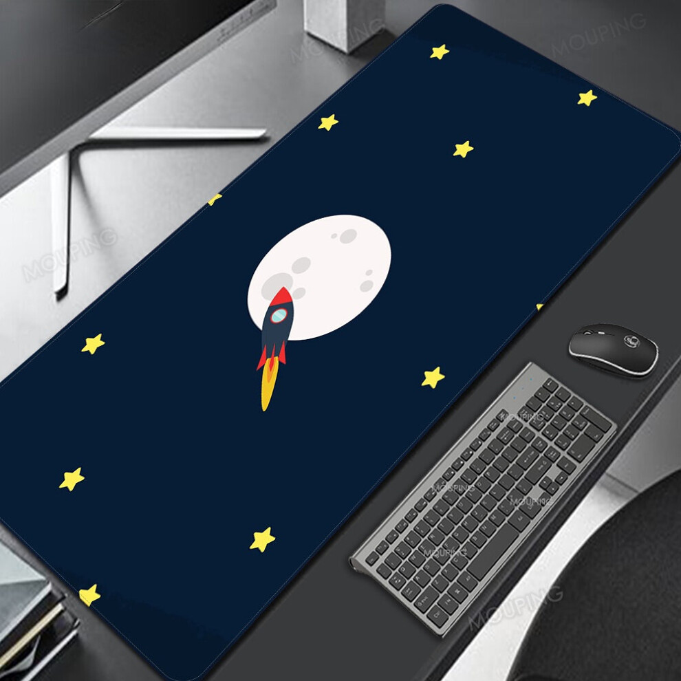 (A-8 600X300x2mm) Space Mat Mousepad Mechanical Keyboard Anime Mouse Pad Company Kawaii Cute Desk Mat 900X400 Gamer Carpet Desk Protector Black 4855357764701