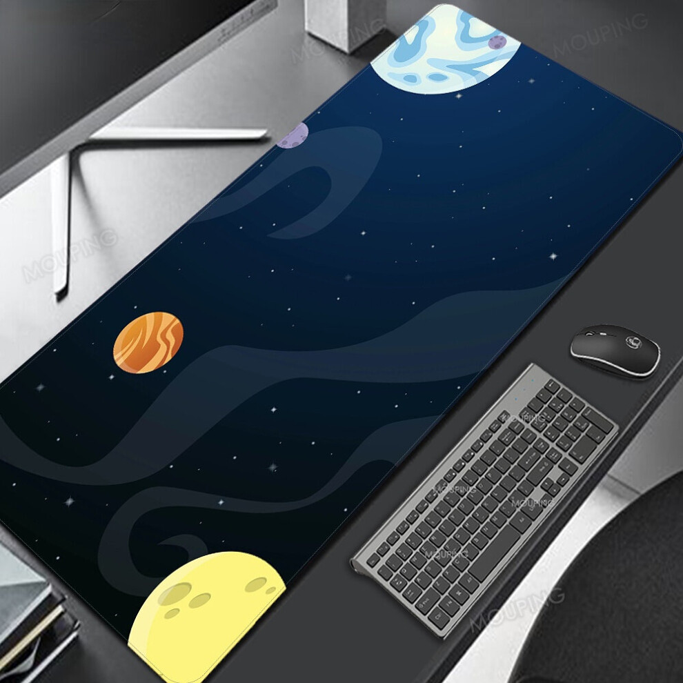 (A-6 600X300x3mm) Space Mat Mousepad Mechanical Keyboard Anime Mouse Pad Company Kawaii Cute Desk Mat 900X400 Gamer Carpet Desk Protector Black 4855357764374