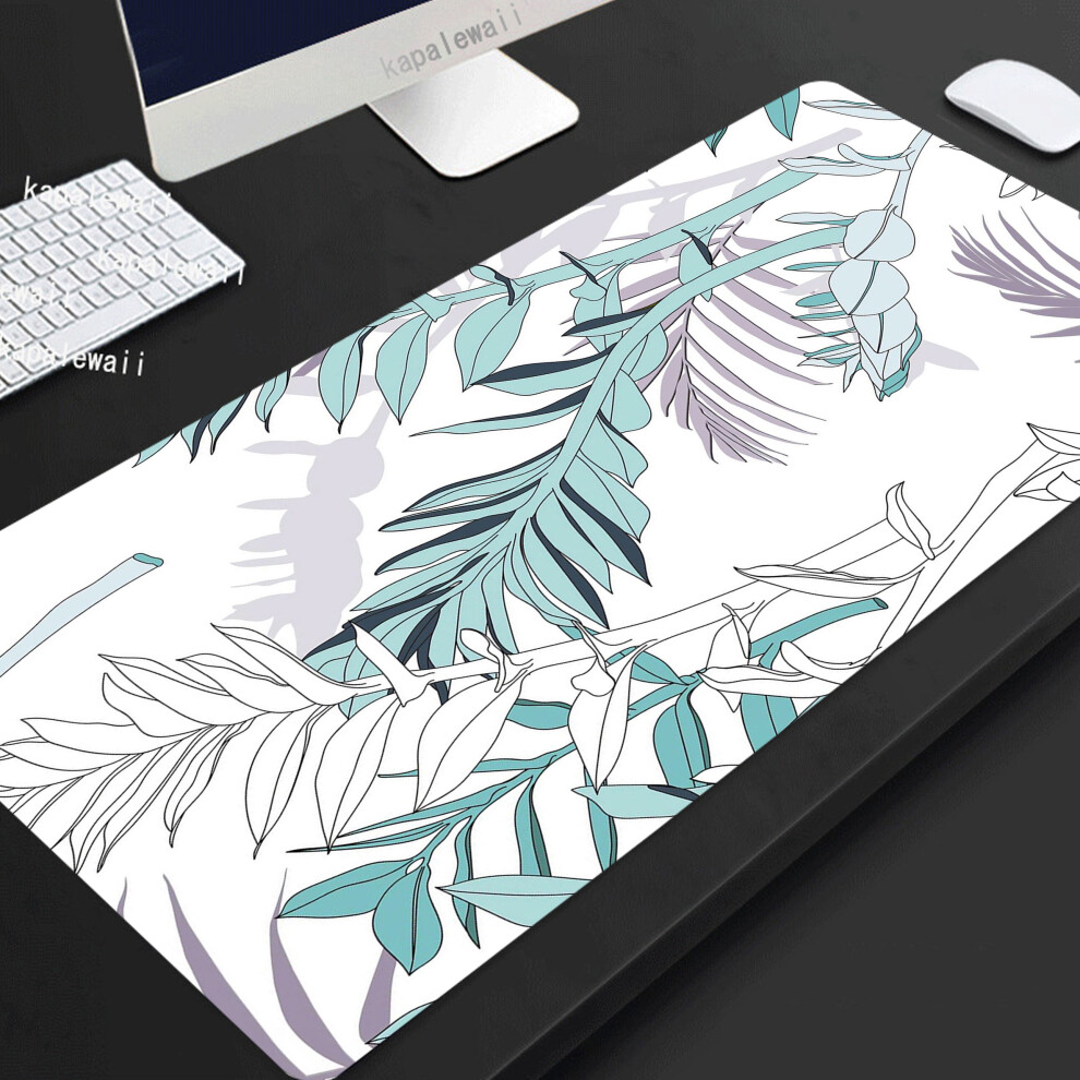 (A-Apricot Xxl 400X900x4mm) Leaf Plant Mouse Pad Gamer Large Home Mousepad Xxxl 100X50 Keyboard Pad Desk Mats Anti Slip Natural Rubber Office Mi Green 4855357799444
