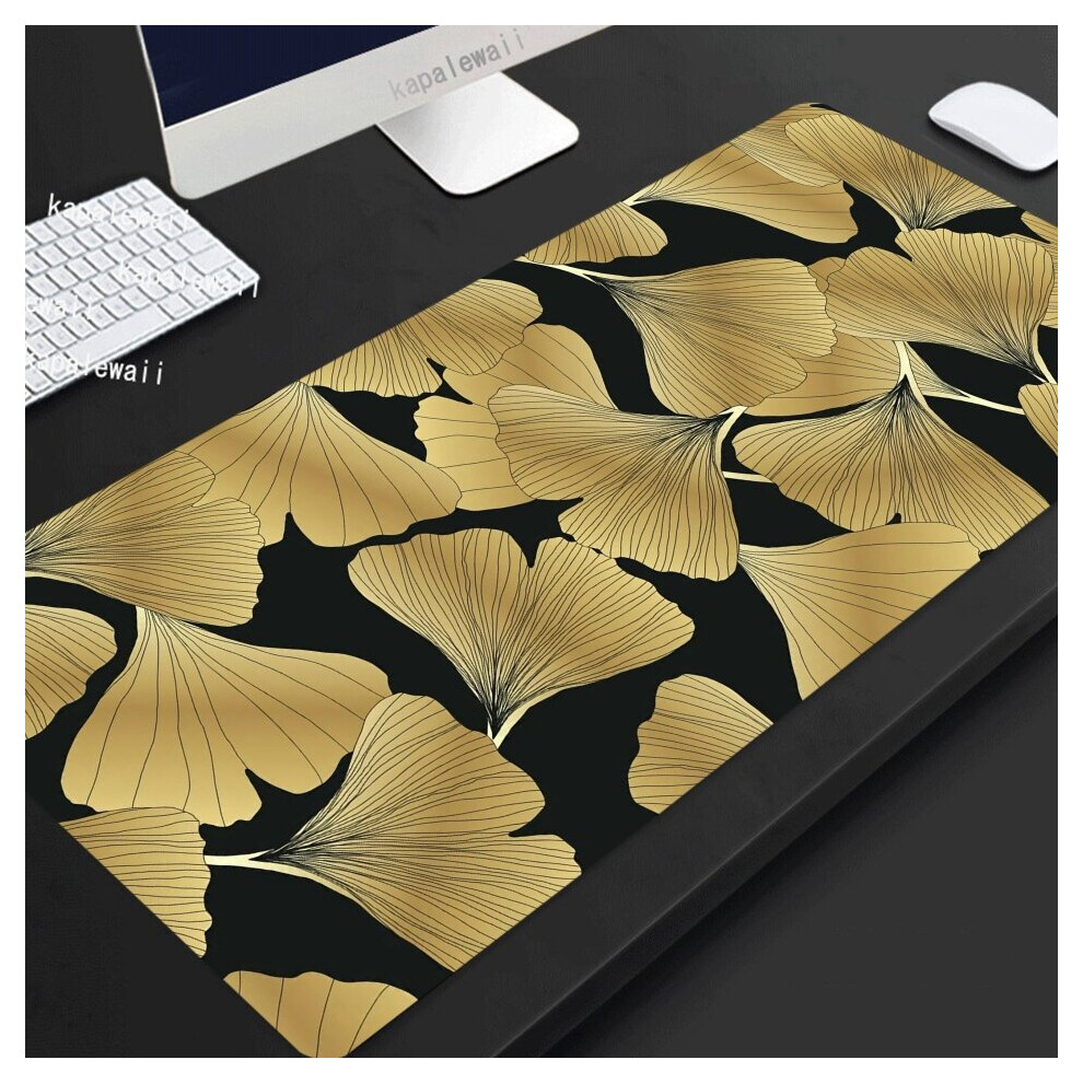 (A- Xxl 400X900x4mm) Leaf Plant Mouse Pad Gamer Large Home Mousepad Xxxl 100X50 Keyboard Pad Desk Mats Anti Slip Natural Rubber Office Dark/Brown/Green 4855357800249