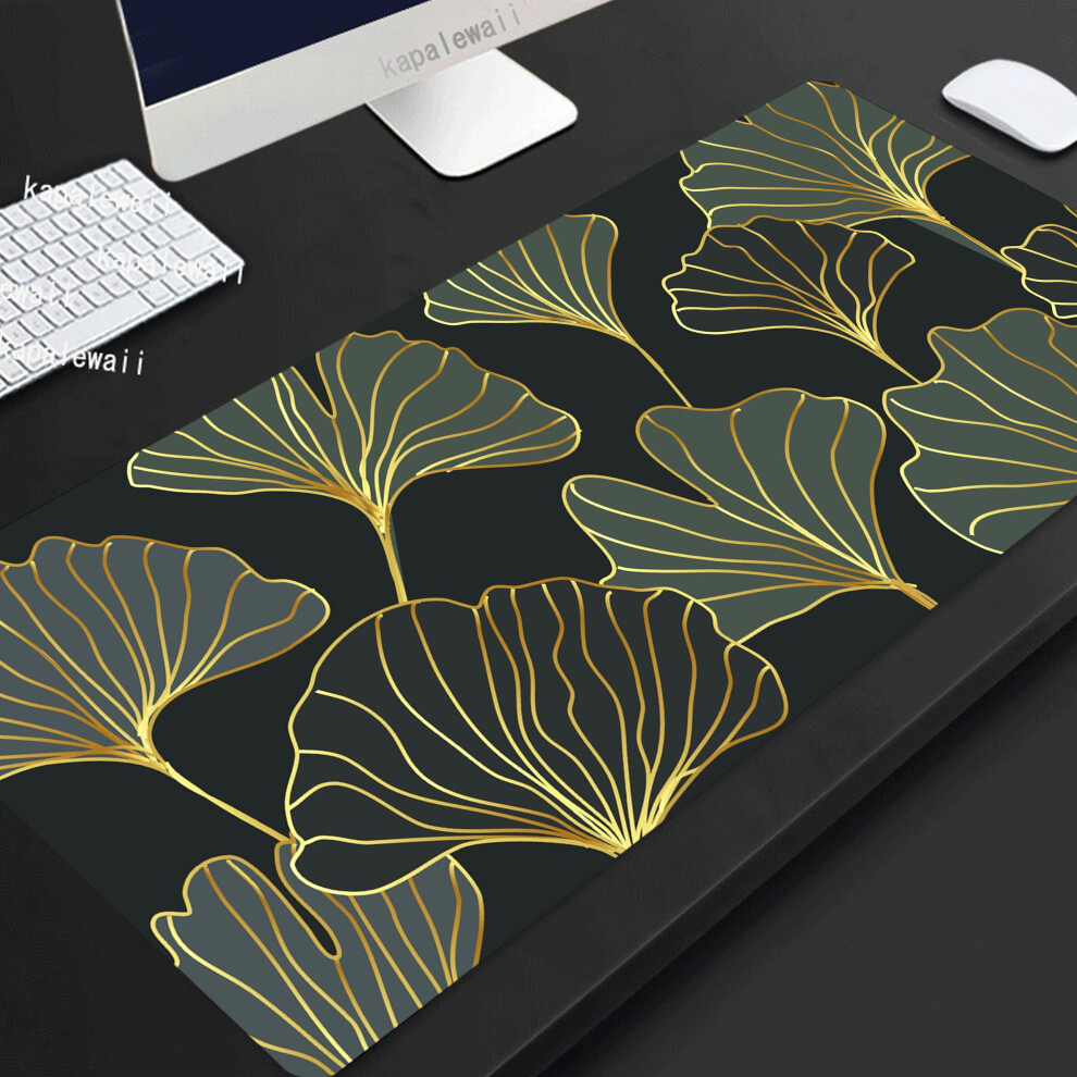 (A- Xxxl 500X1000x3mm) Leaf Plant Mouse Pad Gamer Large Home Mousepad Xxxl 100X50 Keyboard Pad Desk Mats Anti Slip Natural Rubber Of Light/Yellow/Green 4855357800898