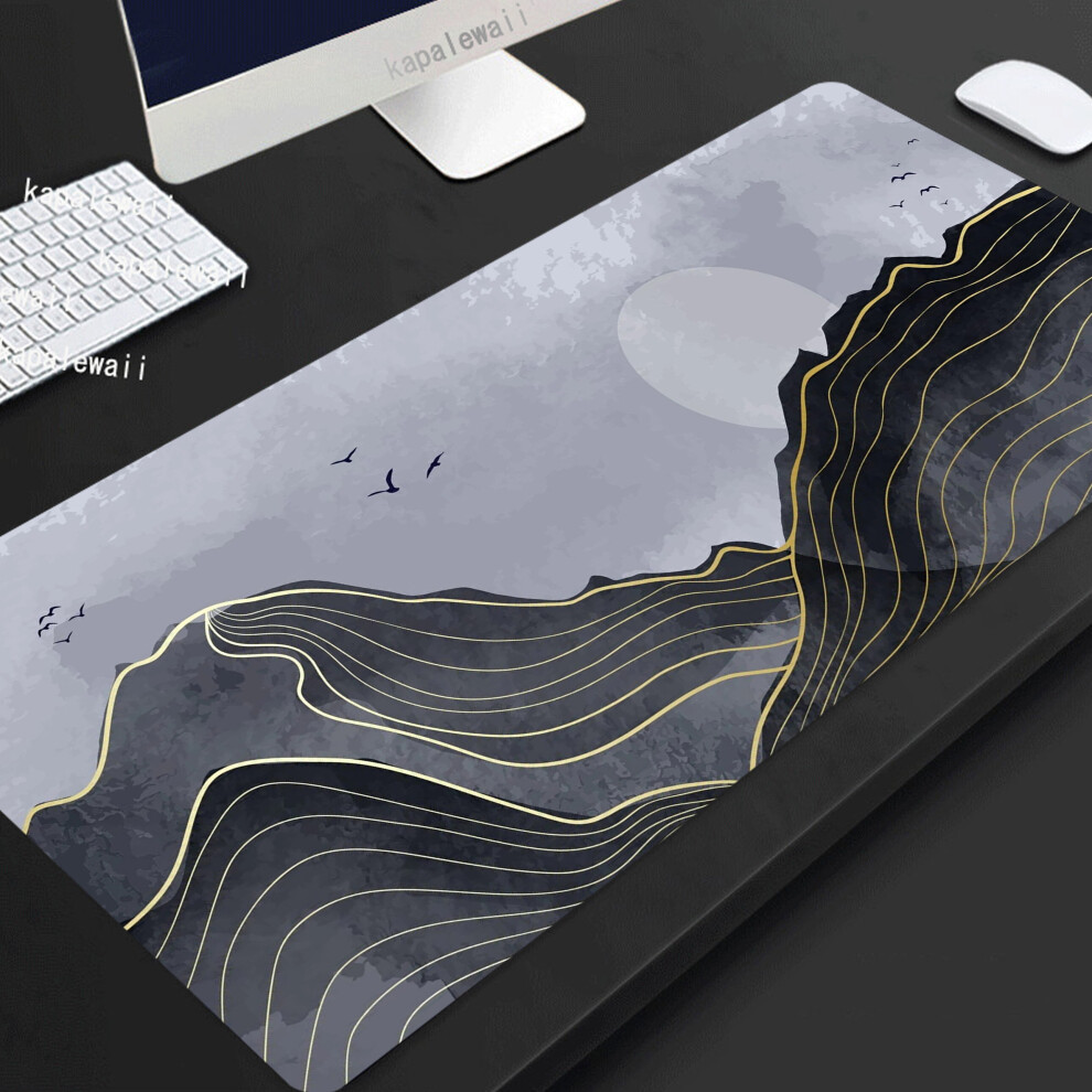 (A- Xxl 400X900x4mm) Leaf Plant Mouse Pad Gamer Large Home Mousepad Xxxl 100X50 Keyboard Pad Desk Mats Anti Slip Natural Rubber Office Dark/Grey/Green 4855357800409