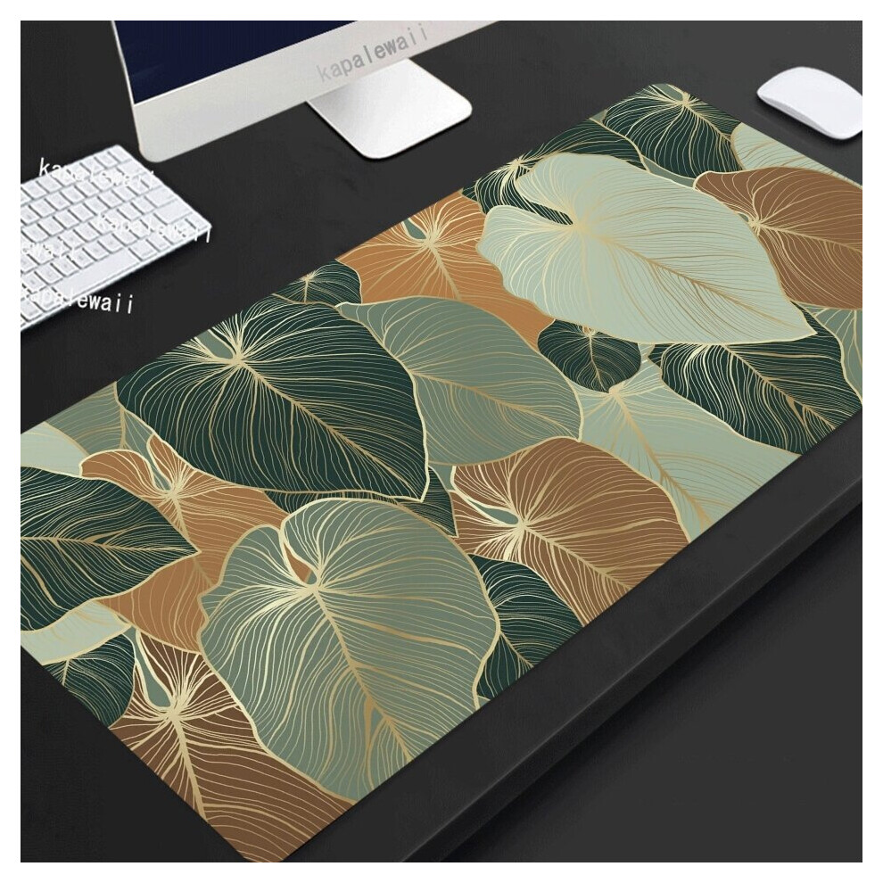 (A- Xxxl 500X1000x3mm) Leaf Plant Mouse Pad Gamer Large Home Mousepad Xxxl 100X50 Keyboard Pad Desk Mats Anti Slip Natural Rubber Office M Orange/Green 4855357801376