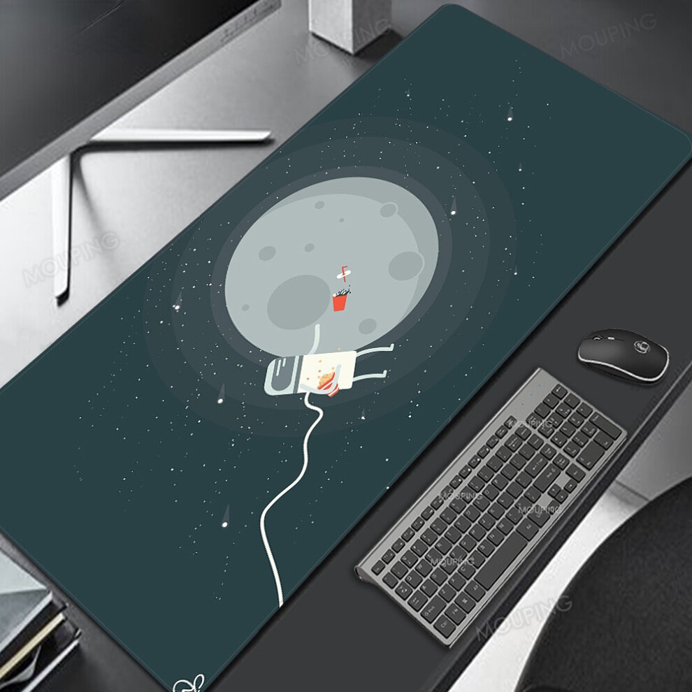 (A-1 600X350x2mm) Space Mat Mousepad Mechanical Keyboard Anime Mouse Pad Company Kawaii Cute Desk Mat 900X400 Gamer Carpet Desk Protector Black 4855357763193