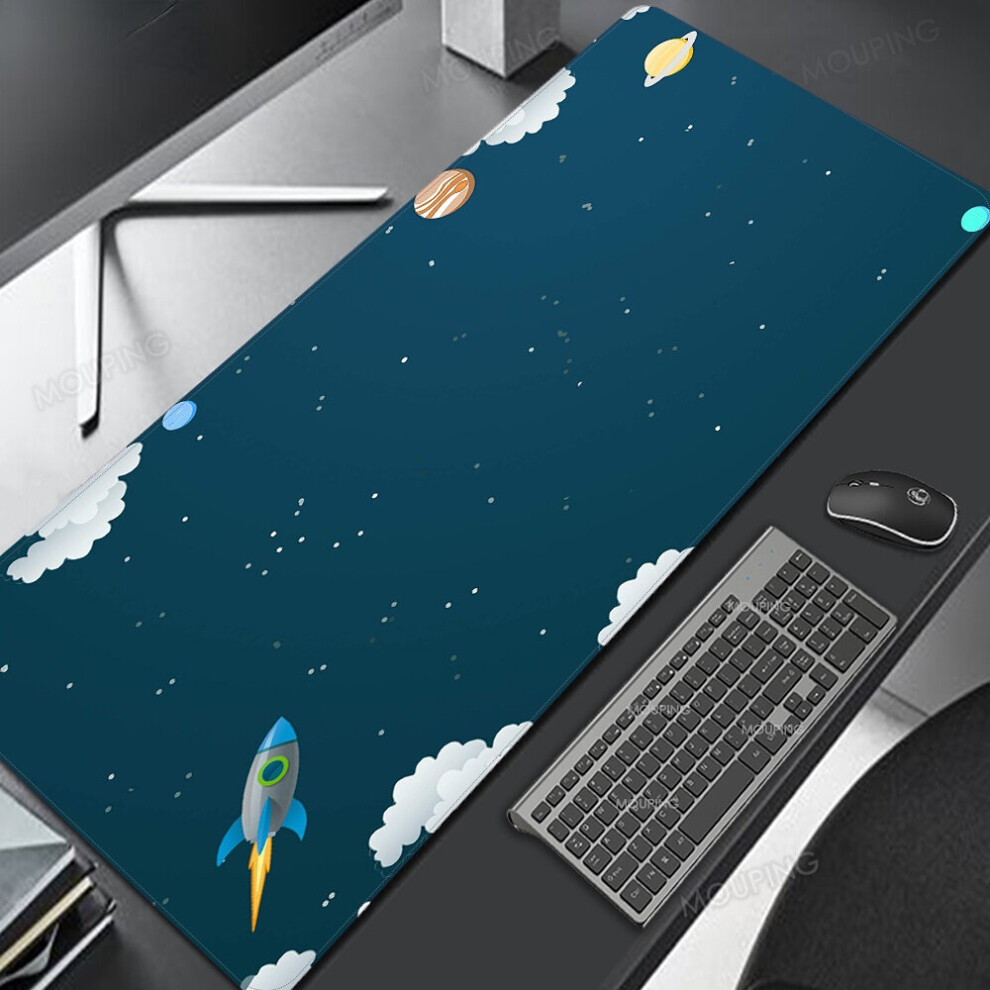(A-12 600X300x3mm) Space Mat Mousepad Mechanical Keyboard Anime Mouse Pad Company Kawaii Cute Desk Mat 900X400 Gamer Carpet Desk Protector Black 4855357763353