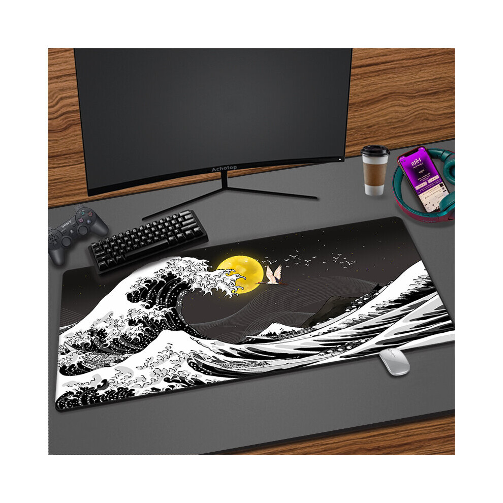 (A-Ep111111 (1) 500X1000x3mm) Japanese Fuji Mouse Pad And Deskmat Rubber Non-Slip Speed Large Gaming Mousepad Xxl Gamer Laptop Keyboard Pa Black/White 4855357937891