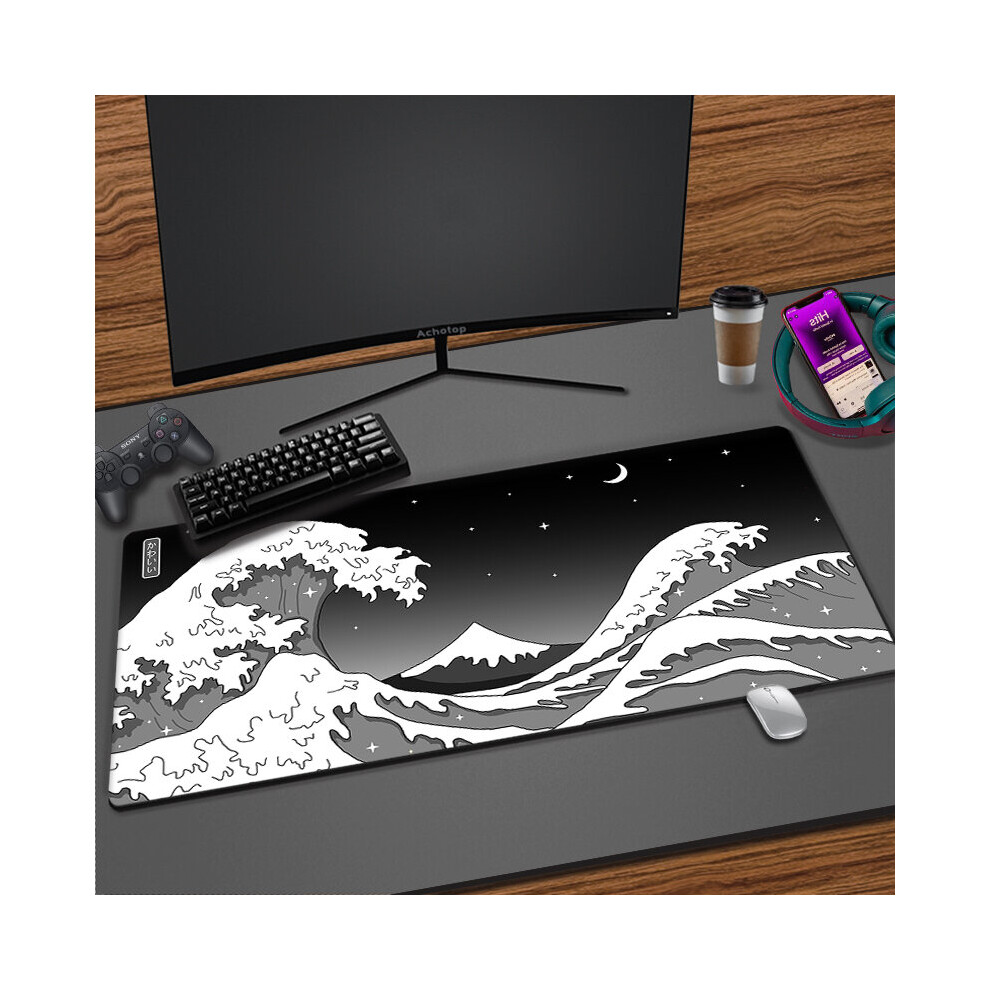 (A-Ep111111 (6) 500X1000x3mm) Japanese Fuji Mouse Pad And Deskmat Rubber Non-Slip Speed Large Gaming Mousepad Xxl Gamer Laptop Keyboard Pa Black/White 4855357938690