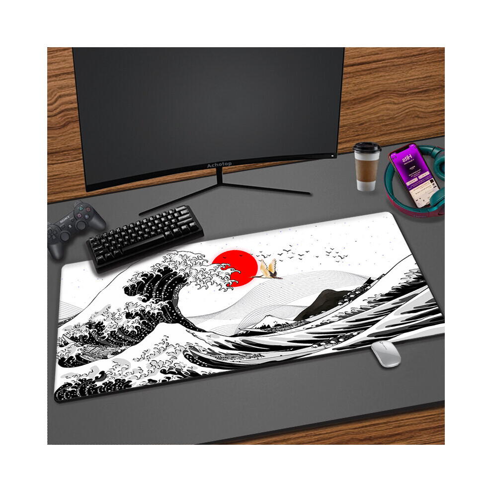 (A-Ep111111 (2) 500X1000x3mm) Japanese Fuji Mouse Pad And Deskmat Rubber Non-Slip Speed Large Gaming Mousepad Xxl Gamer Laptop Keyboard Pa Black/White 4855357938058