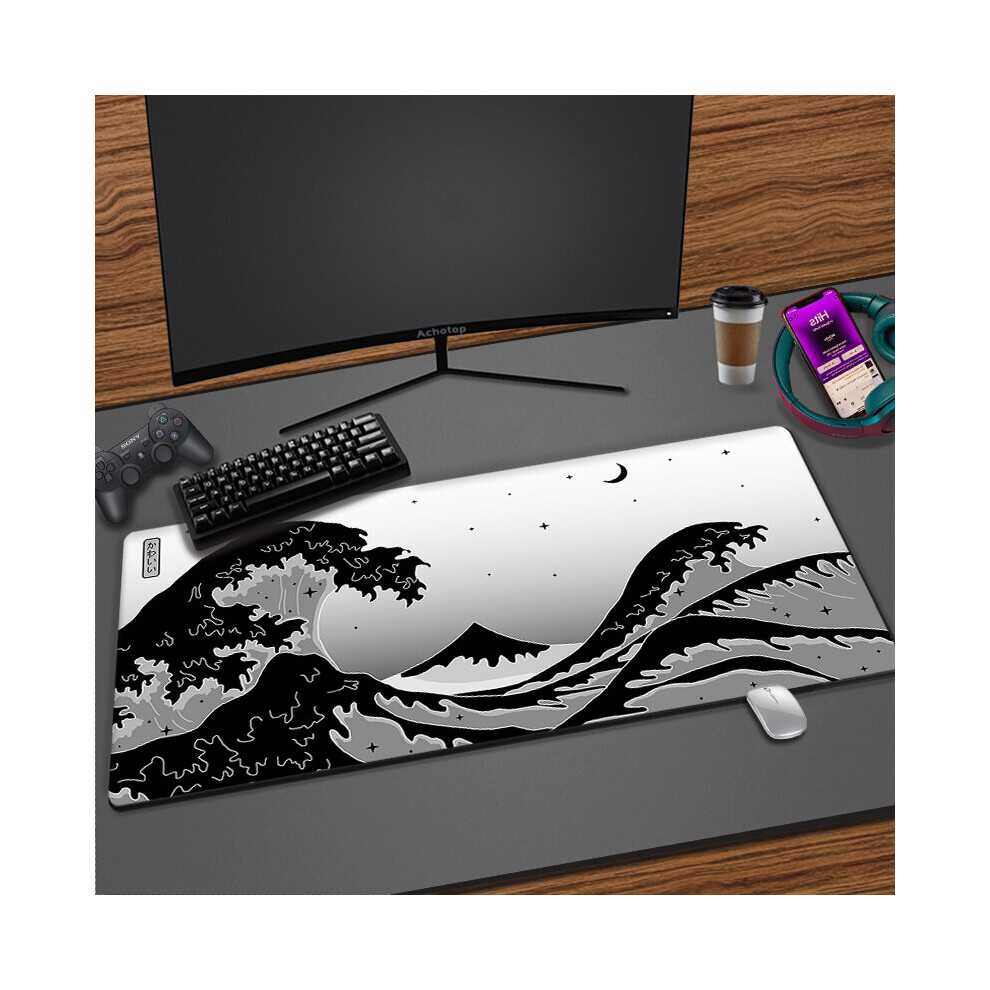 (A-Ep111111 (7) 500X1000x3mm) Japanese Fuji Mouse Pad And Deskmat Rubber Non-Slip Speed Large Gaming Mousepad Xxl Gamer Laptop Keyboard Pa Black/White 4855357938850