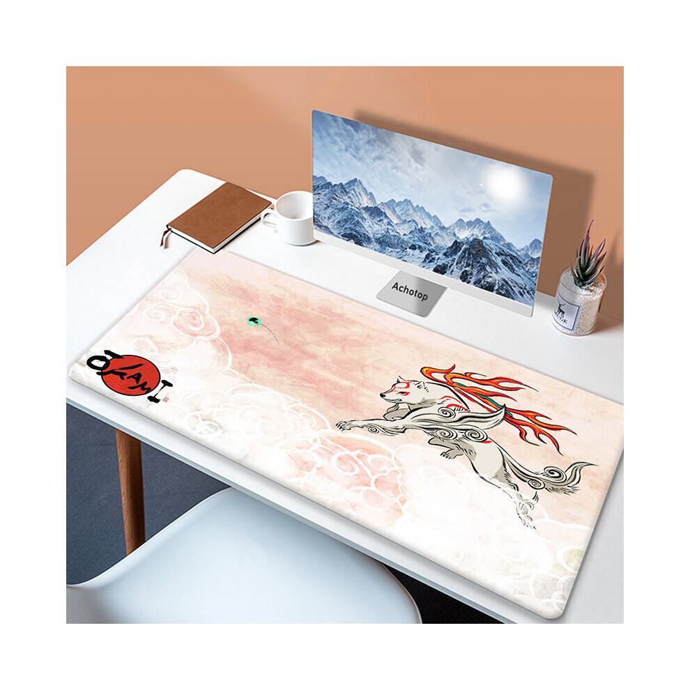 (A-Bean Paste 300X700x3mm) Large Japaneseâ Game Mouse Pad Okami Mousepad Xxl Mouse Mat Natural Rubber Carpet Company Dog Desk Mat 100X50cm Big Keyboar 4855357772133