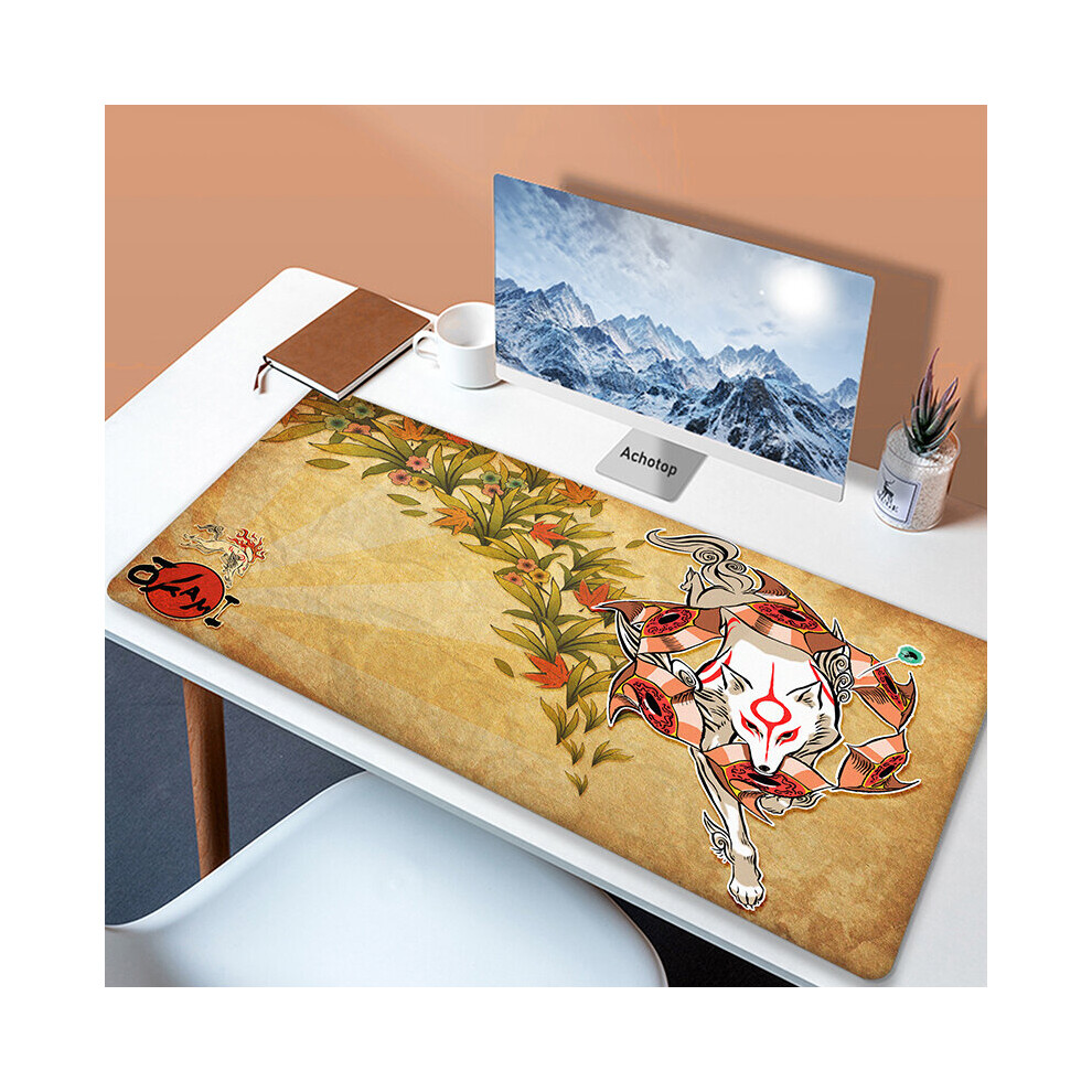 (A-Cc0922 300X600x2mm) Large Japaneseâ Game Mouse Pad Okami Mousepad Xxl Mouse Mat Natural Rubber Carpet Company Dog Desk Mat 100X50cm Big Keyboard Pa 4855357772348