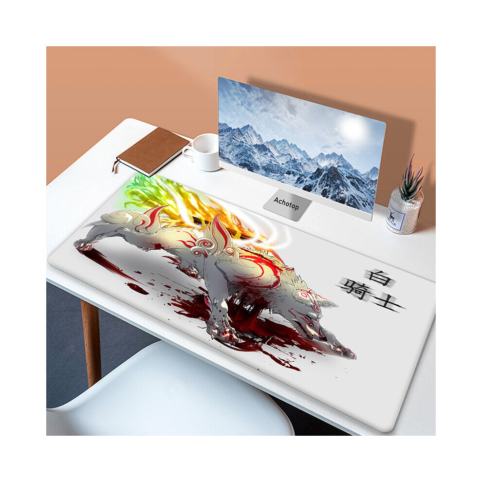 (A-Coffee 300X600x2mm) Large Japaneseâ Game Mouse Pad Okami Mousepad Xxl Mouse Mat Natural Rubber Carpet Company Dog Desk Mat 100X50cm Big Keyboard Pa 4855357772461