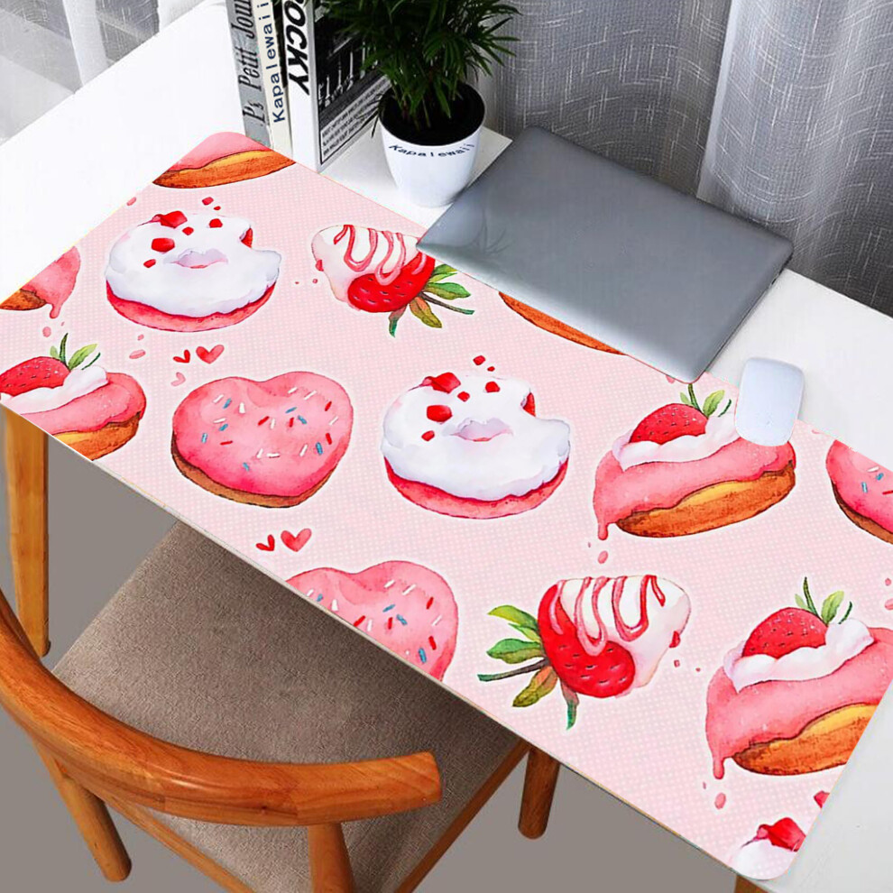 (A-Apricot Xxl 400X900x3mm) Large Mouse Pad Strawberry Milk Kawaii Large Mousepad Cartoon Computer Keyboard Mat Mousepad Desk Mat Office Xxl Pc Table 4855357942673