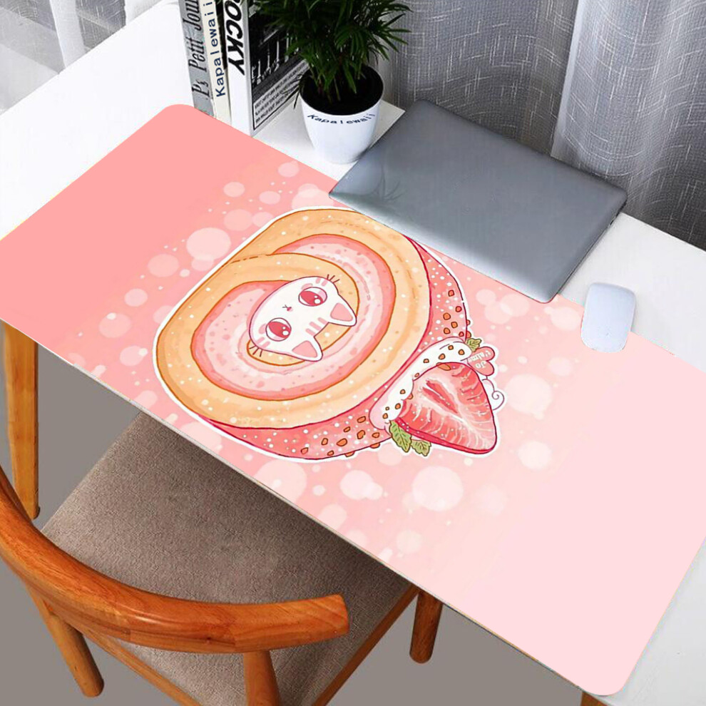 (A- Xxxl 550X1000x3mm) Large Mouse Pad Strawberry Milk Kawaii Large Mousepad Cartoon Computer Keyboard Mat Mousepad Desk Mat Office Xxl Pc Table White 4855357945100