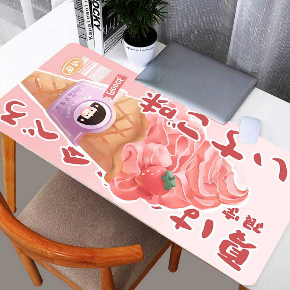 (A-Royal Xxl 400X900x3mm) Large Mouse Pad Strawberry Milk Kawaii Large Mousepad Cartoon Computer Keyboard Mat Mousepad Desk Mat Office Xxl Pc Tab Blue 4855357944752