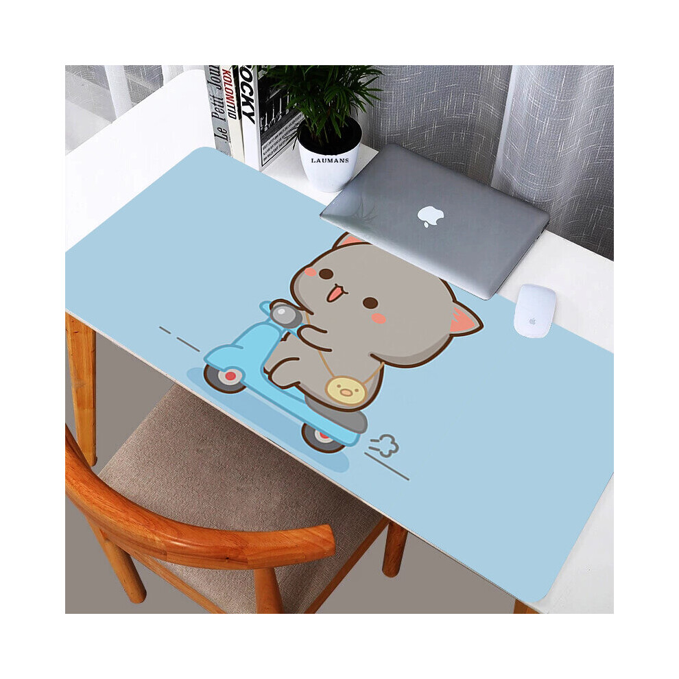(A-Fj004464 300X800x3mm) Mochi Cat Xxl Mouse Pad Gamer Mausepad Non-Slip Mat Gaming Keyboard Deskmat Pc Accessories Mousepad Mats Cabinet P Pink/Peach 4855357778371