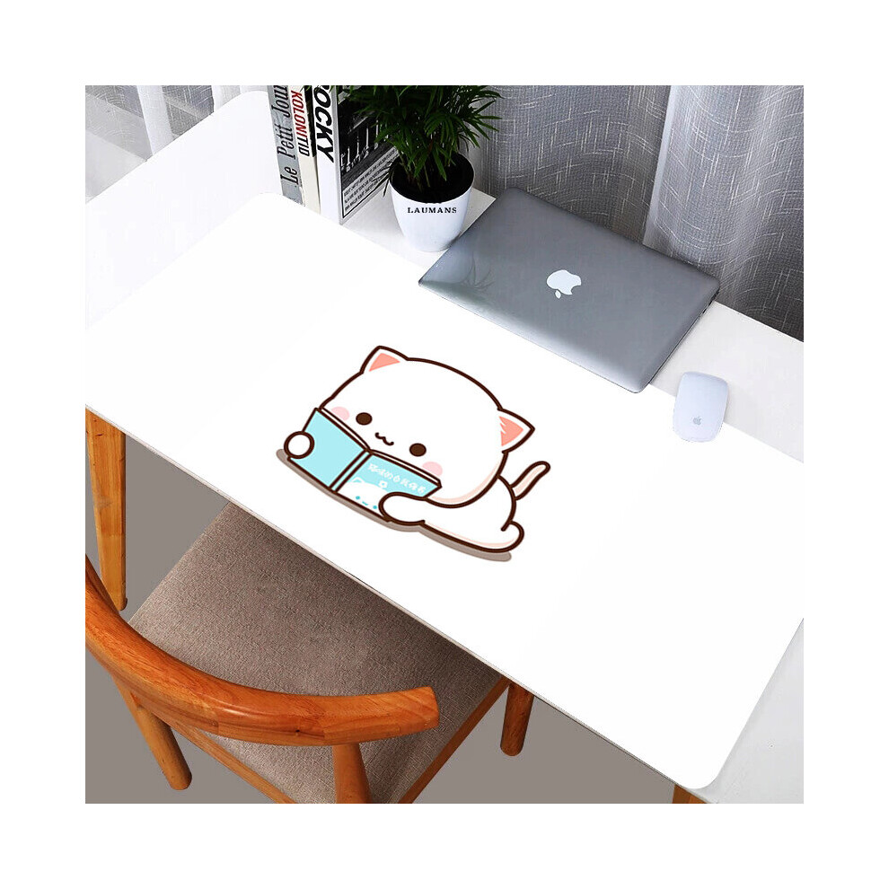 (A-Fj004465 300X800x3mm) Mochi Cat Xxl Mouse Pad Gamer Mausepad Non-Slip Mat Gaming Keyboard Deskmat Pc Accessories Mousepad Mats Cabinet P Pink/Peach 4855357778487