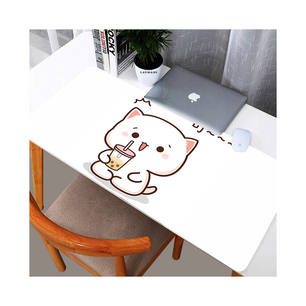 (A-Fj004468 300X800x3mm) Mochi Cat Xxl Mouse Pad Gamer Mausepad Non-Slip Mat Gaming Keyboard Deskmat Pc Accessories Mousepad Mats Cabinet P Pink/Peach 4855357778708