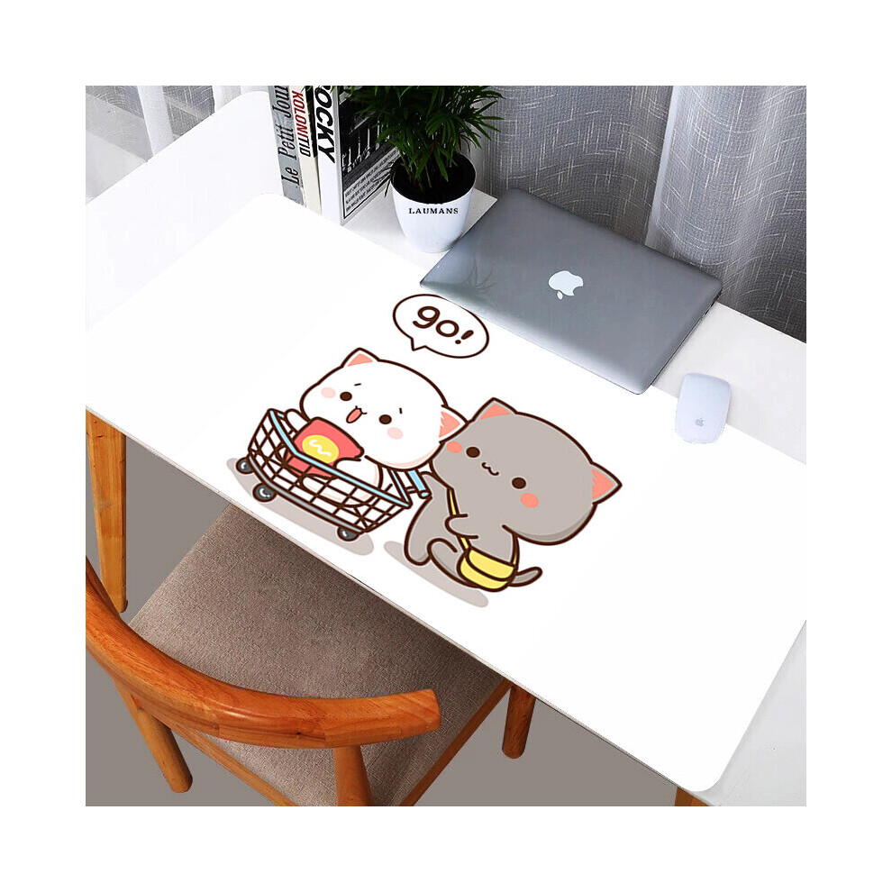 (A-Fj004469 300X800x3mm) Mochi Cat Xxl Mouse Pad Gamer Mausepad Non-Slip Mat Gaming Keyboard Deskmat Pc Accessories Mousepad Mats Cabinet P Pink/Peach 4855357778814