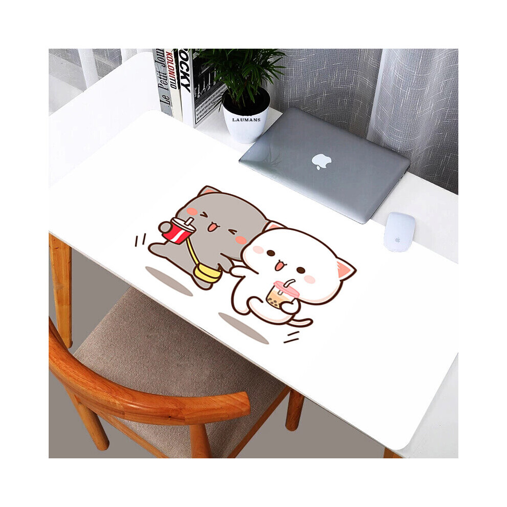 (A-Fj004480 300X800x3mm) Mochi Cat Xxl Mouse Pad Gamer Mausepad Non-Slip Mat Gaming Keyboard Deskmat Pc Accessories Mousepad Mats Cabinet P Pink/Peach 4855357779583