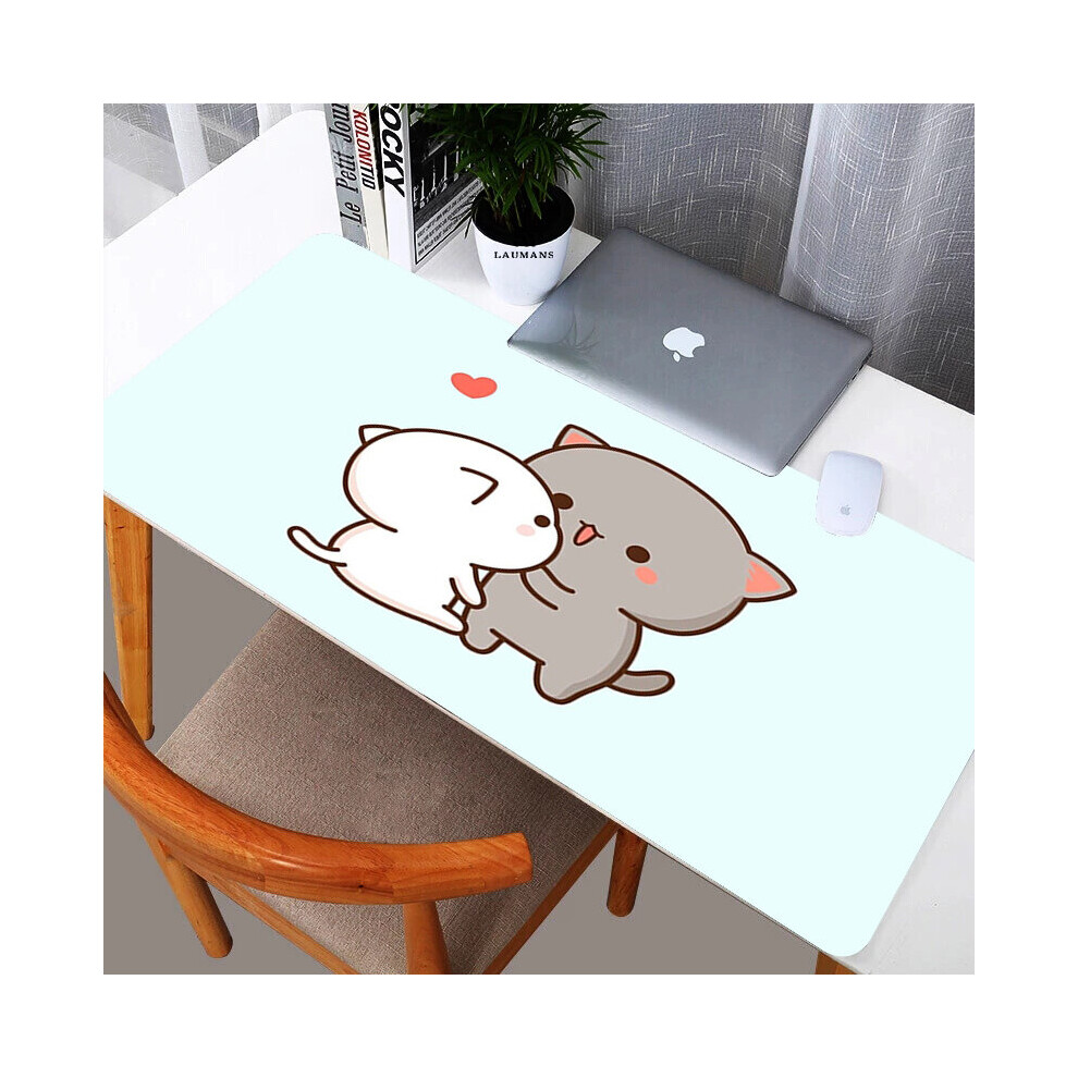 (A-Hc004433 300X800x3mm) Mochi Cat Xxl Mouse Pad Gamer Mausepad Non-Slip Mat Gaming Keyboard Deskmat Pc Accessories Mousepad Mats Cabinet P Pink/Peach 4855357780350