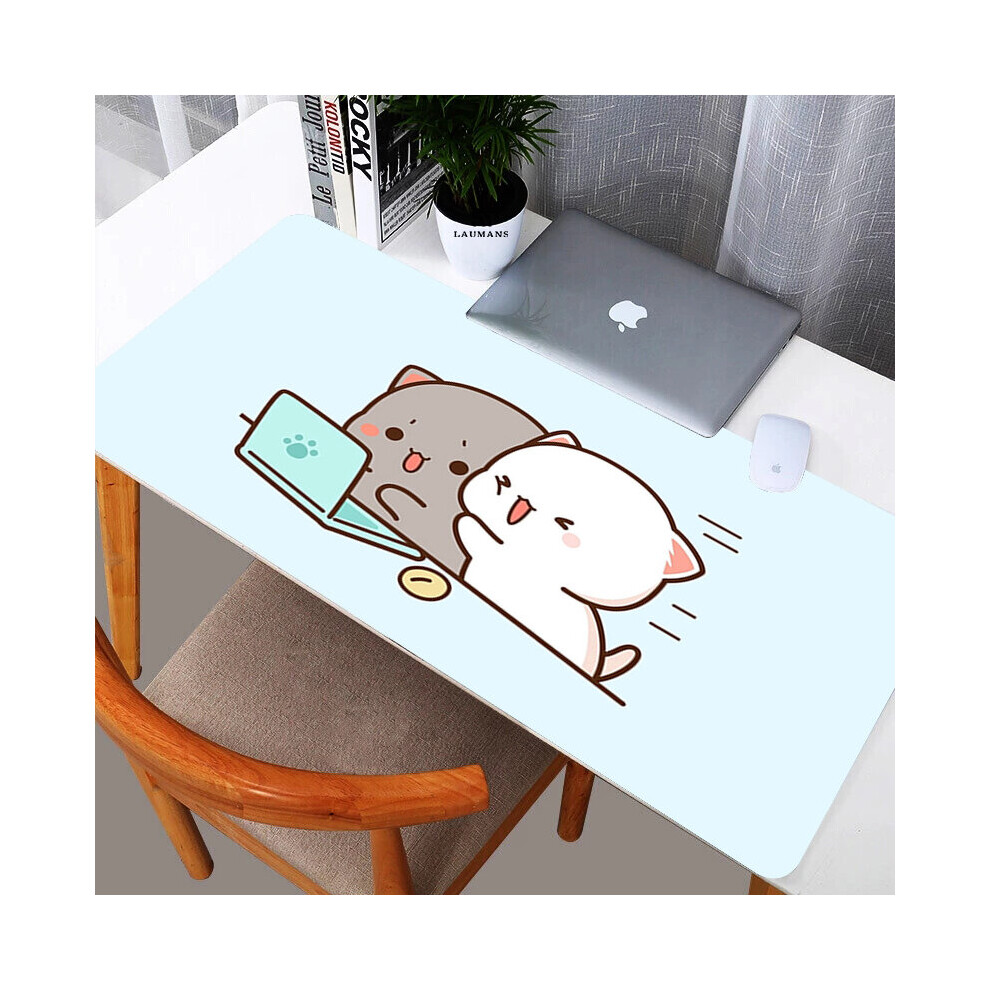 (A-Hc004096 300X800x3mm) Mochi Cat Xxl Mouse Pad Gamer Mausepad Non-Slip Mat Gaming Keyboard Deskmat Pc Accessories Mousepad Mats Cabinet P Pink/Peach 4855357779699