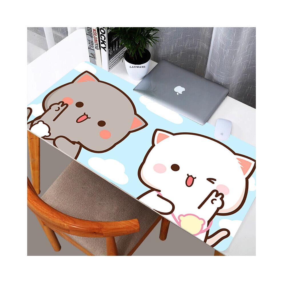 (A-Hc004120 300X800x3mm) Mochi Cat Xxl Mouse Pad Gamer Mausepad Non-Slip Mat Gaming Keyboard Deskmat Pc Accessories Mousepad Mats Cabinet P Pink/Peach 4855357780244
