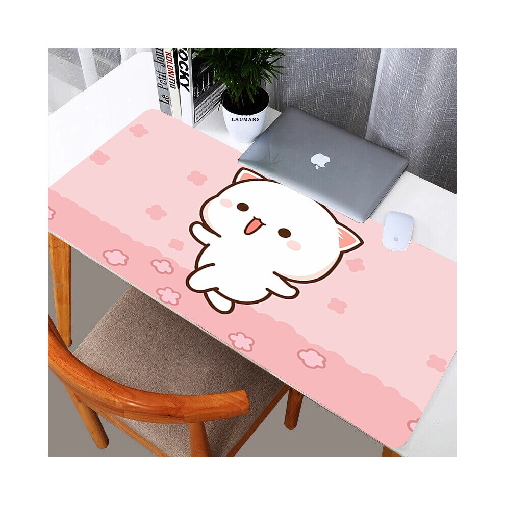 (A-Hc004105 300X800x3mm) Mochi Cat Xxl Mouse Pad Gamer Mausepad Non-Slip Mat Gaming Keyboard Deskmat Pc Accessories Mousepad Mats Cabinet P Pink/Peach 4855357780022