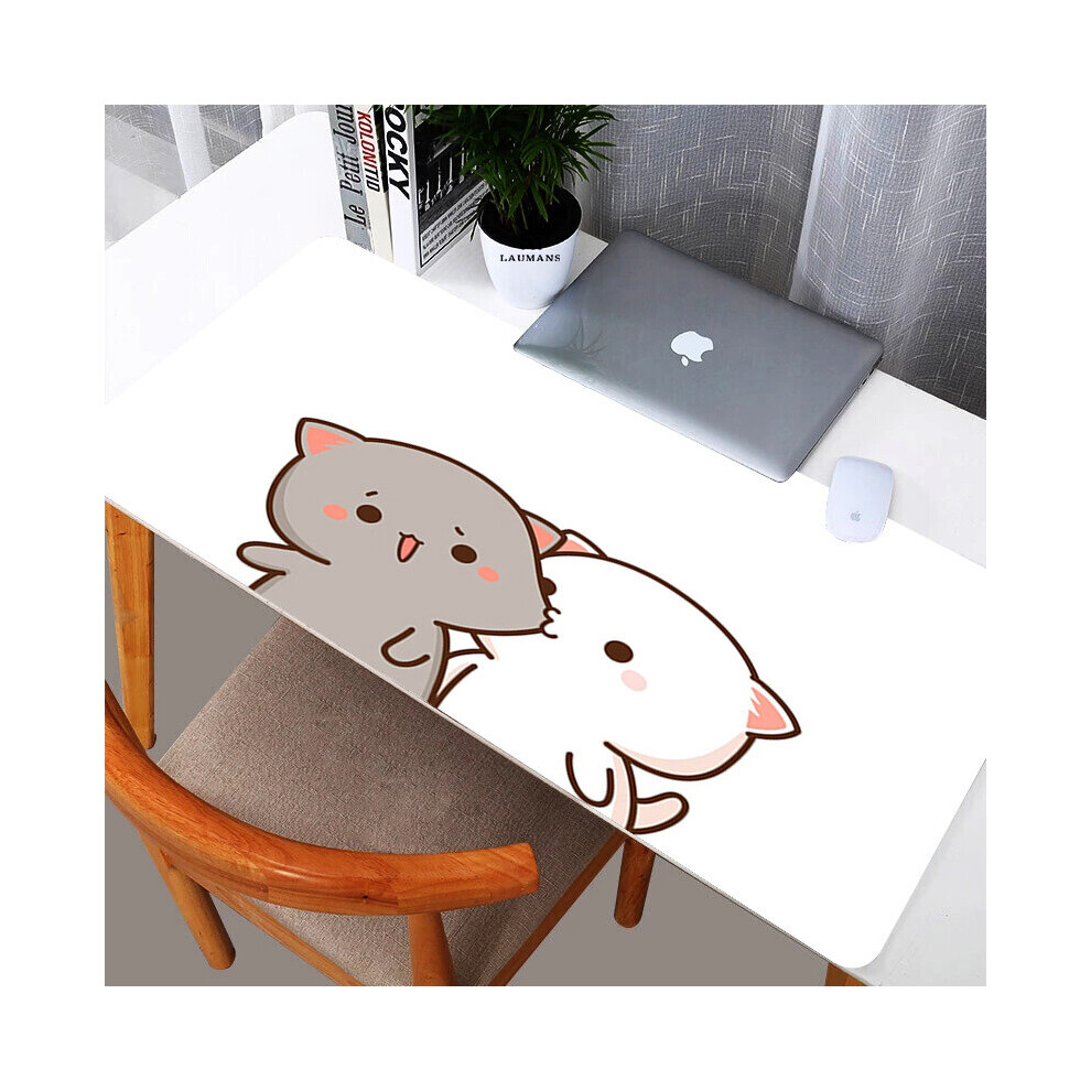 (A-Hc004438 300X800x3mm) Mochi Cat Xxl Mouse Pad Gamer Mausepad Non-Slip Mat Gaming Keyboard Deskmat Pc Accessories Mousepad Mats Cabinet P Pink/Peach 4855357780572