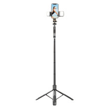 (a-Model L16D) L16 1.6m Wireless Bluetooth Selfie Stick Tripod Stand 360 Rotation Aluminum Alloy Telescopic Phone Tripod Stand for IOS Android