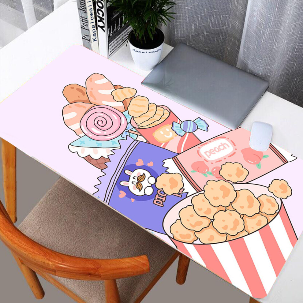 (A- Xxl 400X900x3mm) Large Mouse Pad Strawberry Milk Kawaii Large Mousepad Cartoon Computer Keyboard Mat Mousepad Desk Mat Office Xxl Pc T Light/Yellow 4855357944110