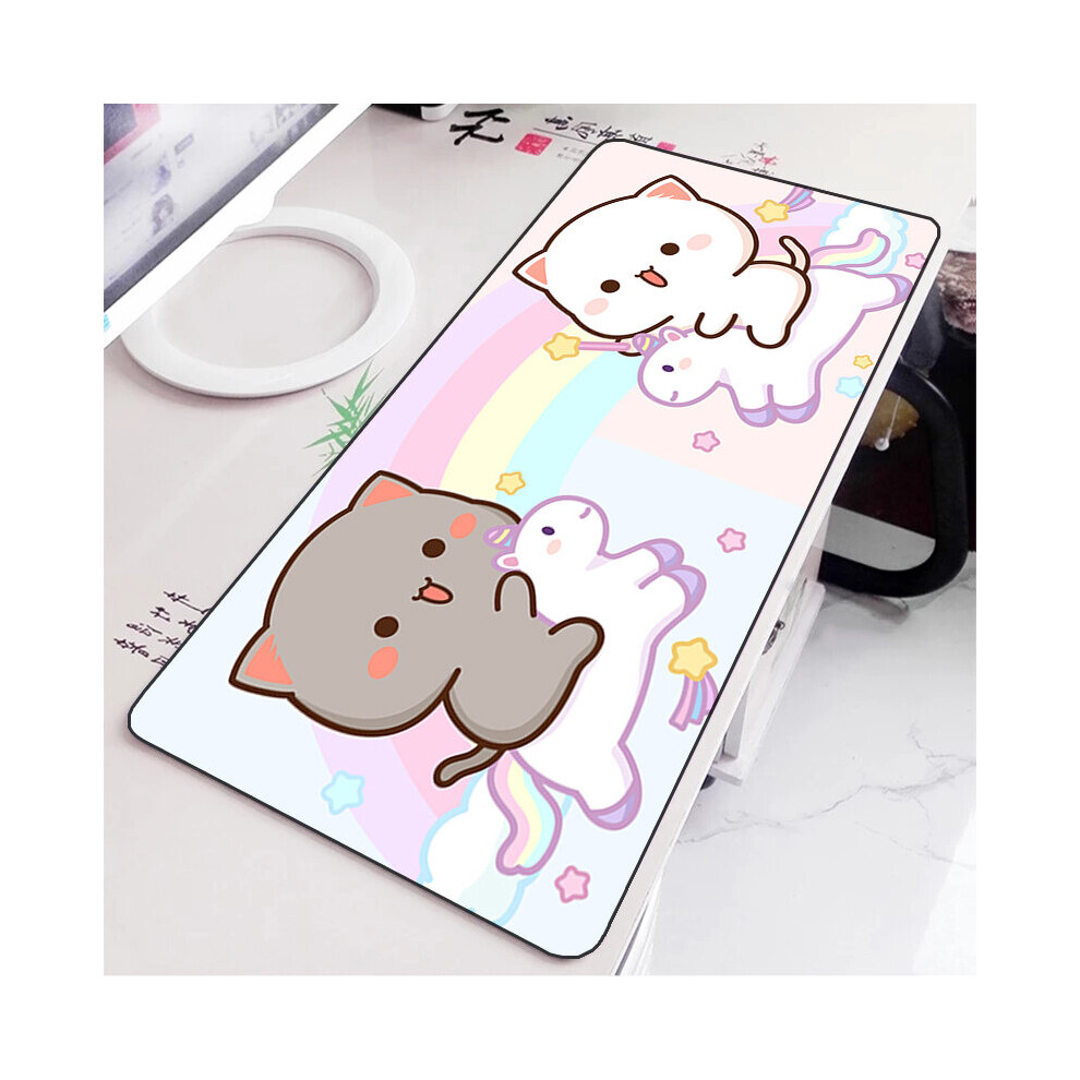 (A-Fj004474 300X600x2mm) Mochi Cat Cute Mouse Pad Gamer Deskmat Pc Accessories Gaming Mousepad Keyboard Mat Desk Protector Mats Anime Mause Pads Peach 4855357797662