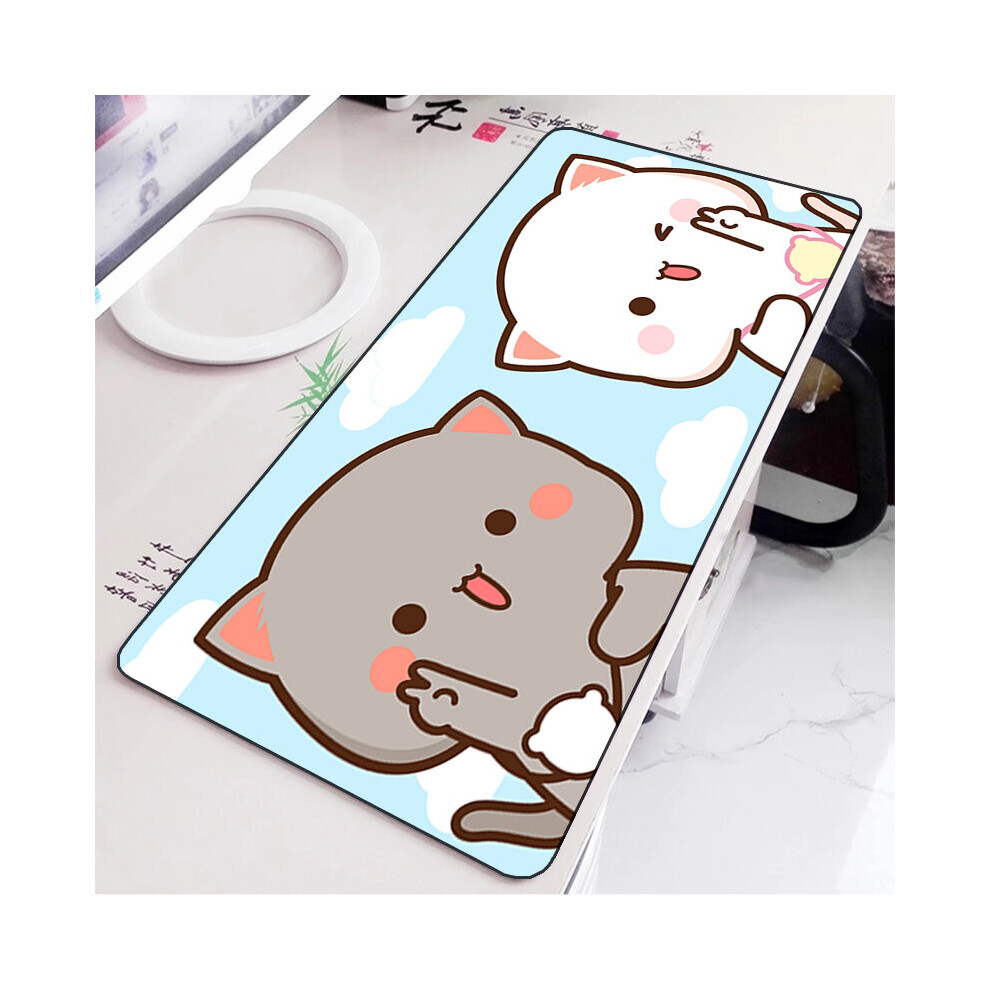 (A-Hc004120 300X700x3mm) Mochi Cat Cute Mouse Pad Gamer Deskmat Pc Accessories Gaming Mousepad Keyboard Mat Desk Protector Mats Anime Mause Pads Peach 4855357799017