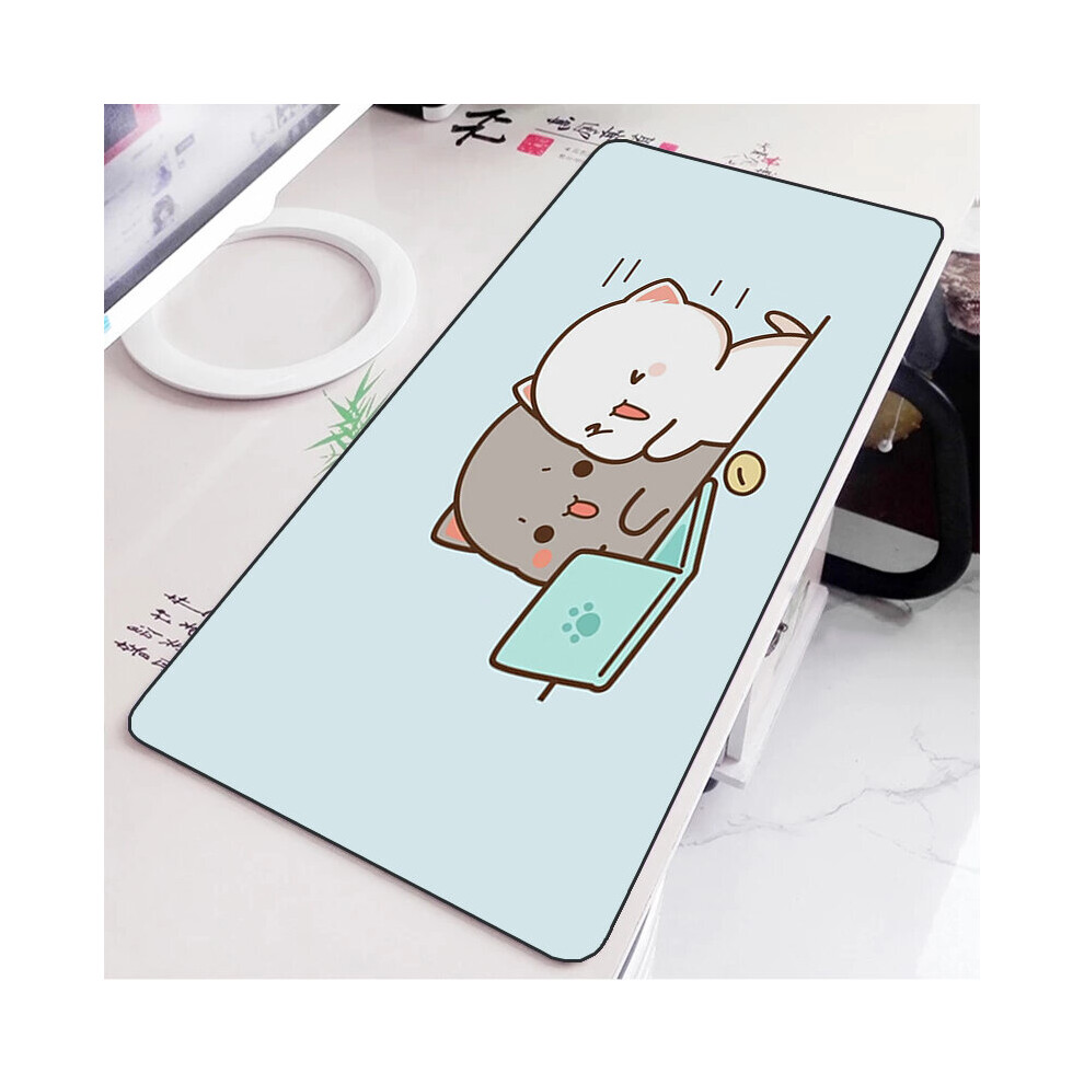 (A-Fj004482 300X600x3mm) Mochi Cat Cute Mouse Pad Gamer Deskmat Pc Accessories Gaming Mousepad Keyboard Mat Desk Protector Mats Anime Mause Pads Peach 4855357798225