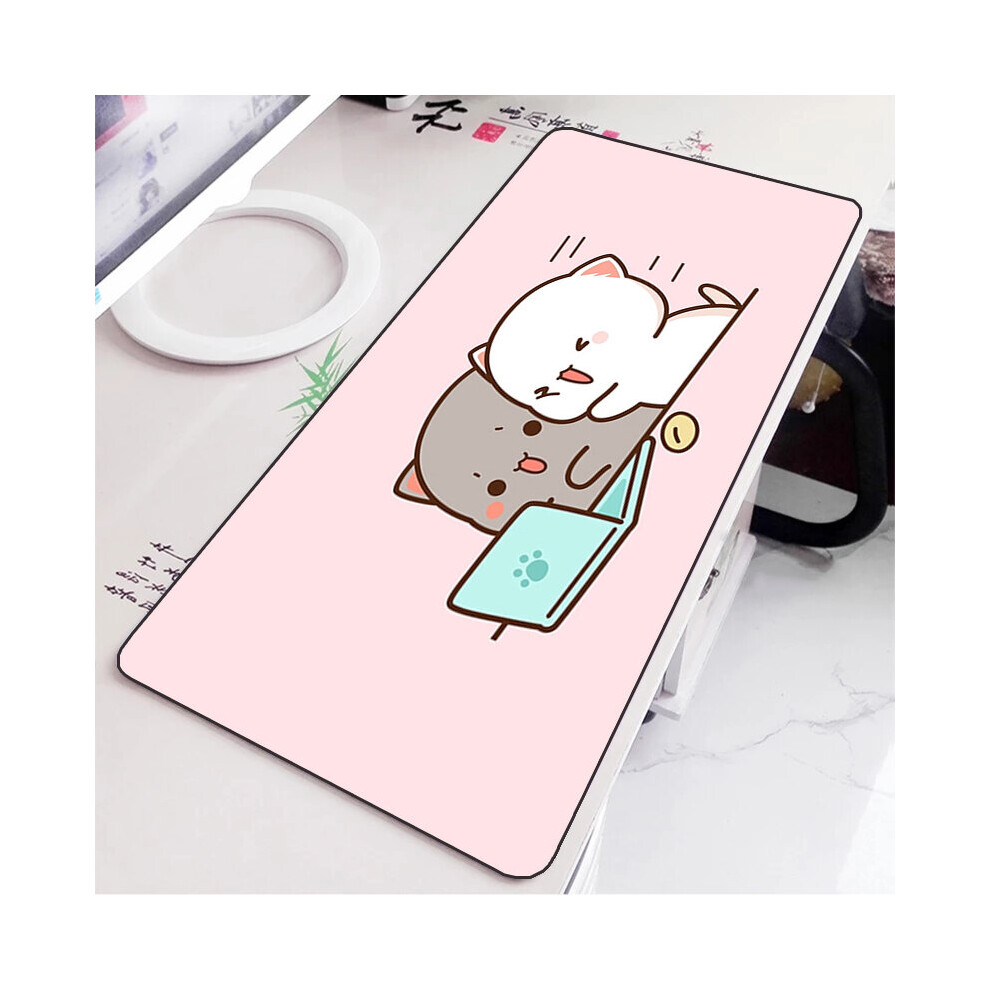 (A-Hc004097 300X600x3mm) Mochi Cat Cute Mouse Pad Gamer Deskmat Pc Accessories Gaming Mousepad Keyboard Mat Desk Protector Mats Anime Mause Pads Peach 4855357798553